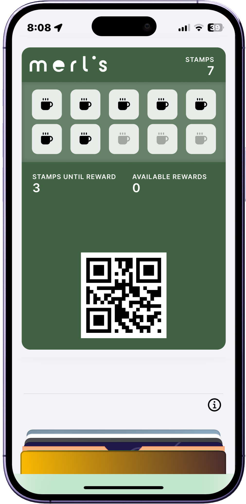 Digital loyalty card in Apple Wallet