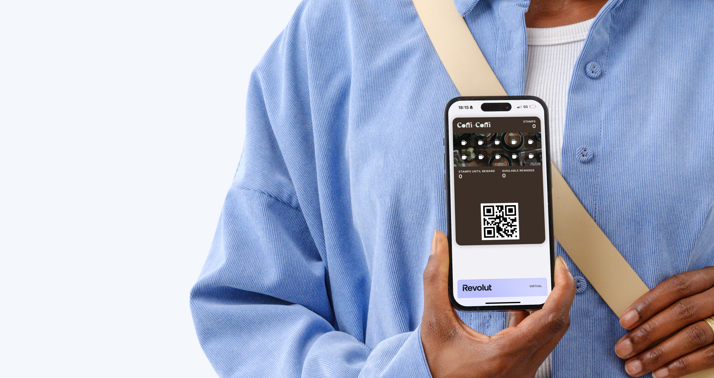 Digital loyalty stamp card on a smartphone